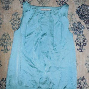 LOFT Light Blue Ruffle Top